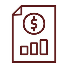 Finance Vector Line Maroon Icon Design
