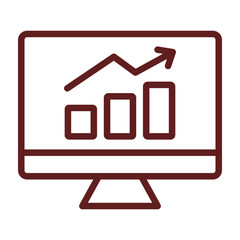 Market Analysis Vector Line Maroon Icon Design