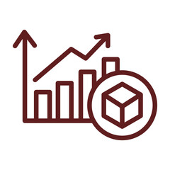 Sales Vector Line Maroon Icon Design