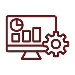 Management Vector Line Maroon Icon Design