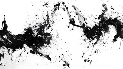 Captivating Abstract Ink Splash Sticker Design for Monochrome Branding and Apparel
