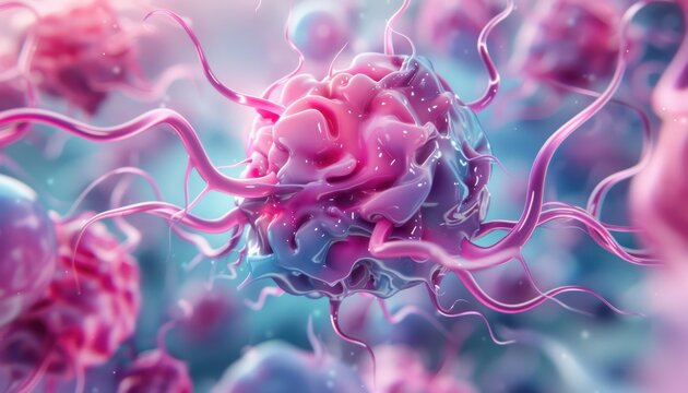 Abstract Cell Structure Symbolizing Intellect and Abstract Mind Games, A Thought-Provoking Image of Complex Neural Networks