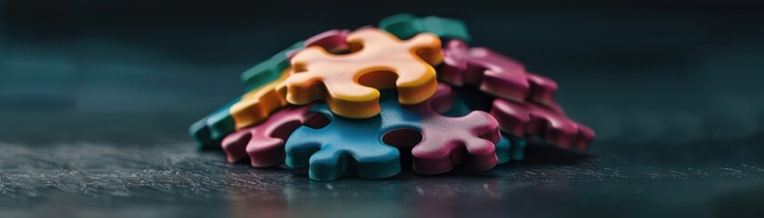 Colorful Jigsaw Puzzle Pieces Representing Human Identity and Connection, Abstract Concept for Diversity, Teamwork, and Collaboration