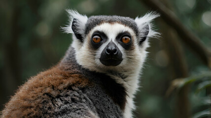 Obraz premium Ring-tailed lemur closeup photo, (Lemur Catta) wild life animals