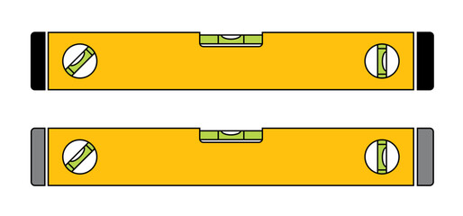 Cartoon spirit level and bubble. Building level construction work tool. Bubble spirit level or spirit leveler. Spirit leveled icon. carpenter level tools. Horizontal, measuring instrument.
