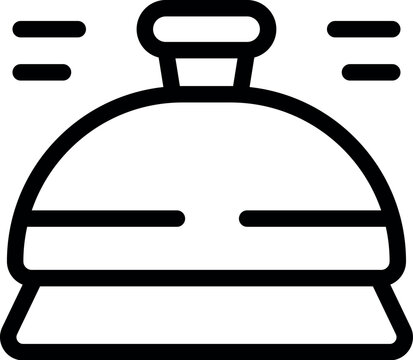 recommend clip art: Line art icon of a service bell ringing, perfect for projects related to customer service and hospitality