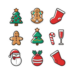 a collection of christmas items including a gingerbread man, a gingerbread, and a glass of wine.
