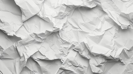 Obraz premium A macro shot of the uneven surface of a crumpled white paper AI generated illustration