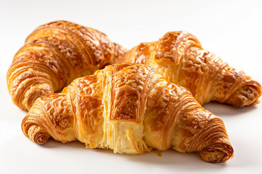deliziosi croissant su sfondo neutro