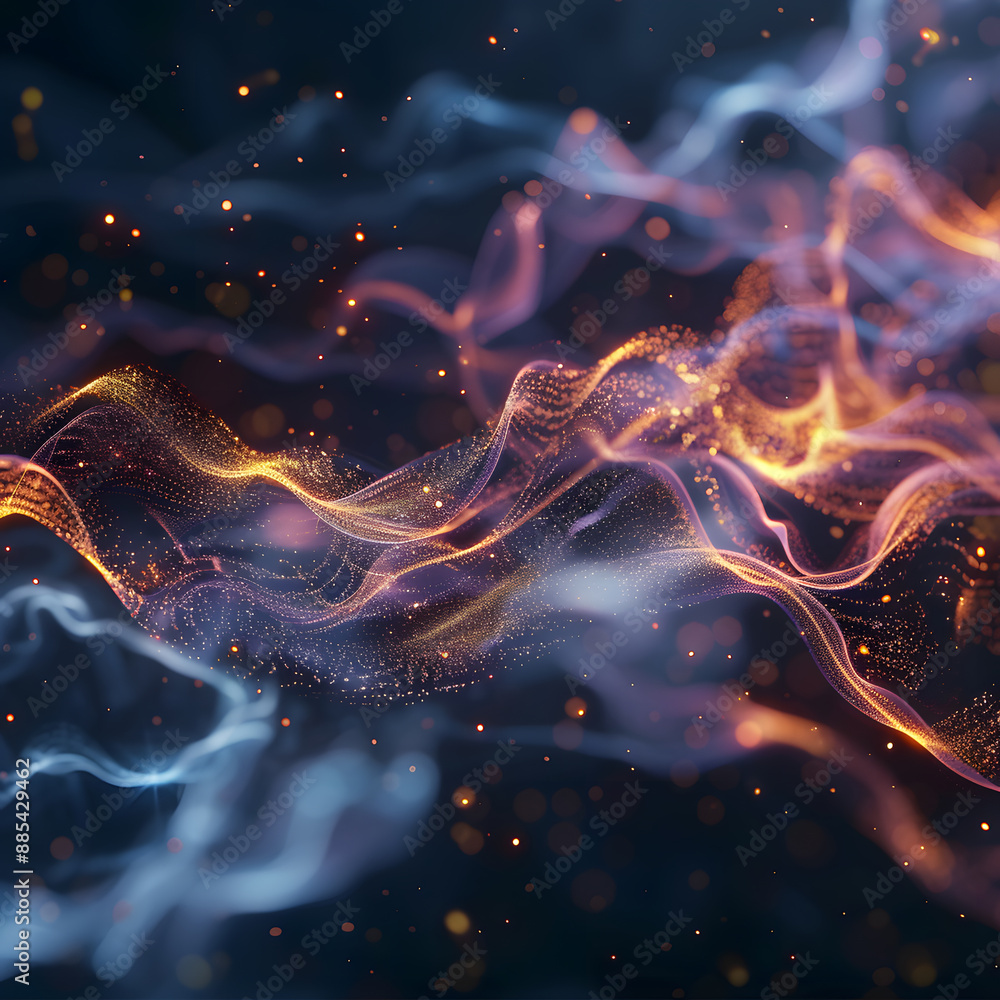 Fototapete digital waves and particles for high-energy ads
