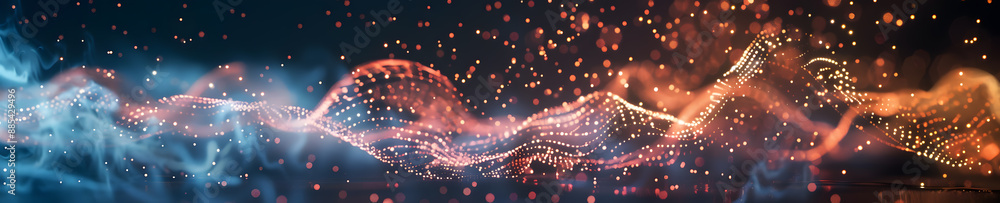 Fototapete digital waves and particles for high-energy ads