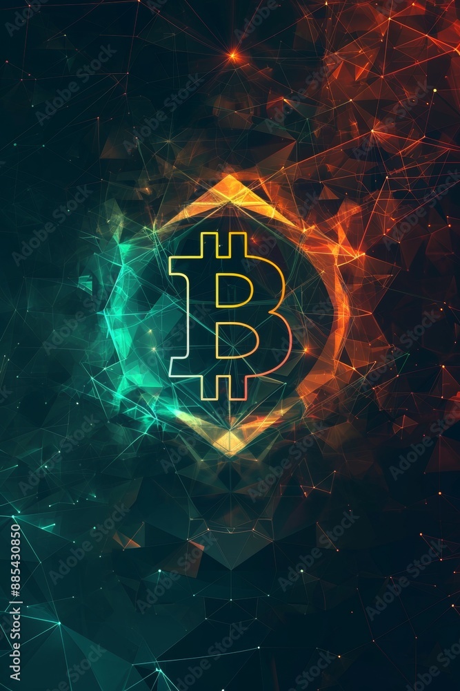 Fototapete a minimalistic depiction of bitcoin iconography on an abstract background ai generated illustration
