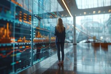 Obraz premium Businesswoman presenting financial data