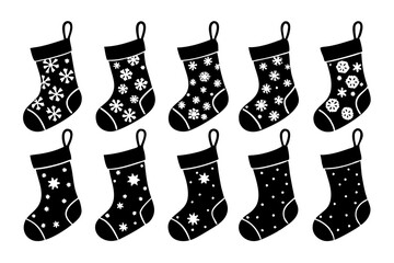 Christmas stocking silhouette , Christmas stocking vector, stocking silhouette , stocking vector