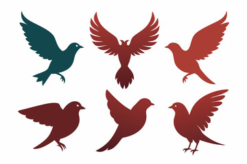 Obraz premium A set of bird in flight vector artwork illustration