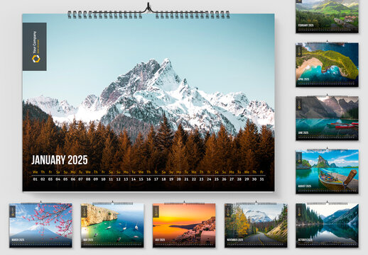 Landscape Calendar 2025 Layout