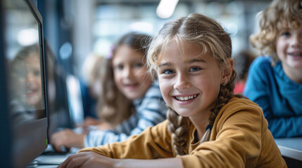 Real people learning success concept with an elementary student solving math problems