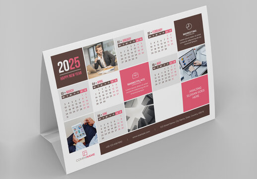 Tent Style Desk Calendar 2025 Layout