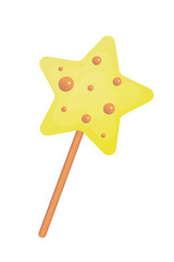 candy on a stick in the shape of a star. vector illustration