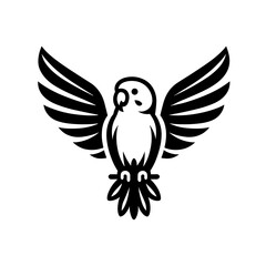 Canary winged Parakeet bird logo icon