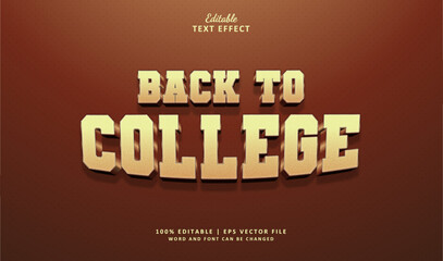 Back to College Editable Text Effect Style 3d Vintage Old School