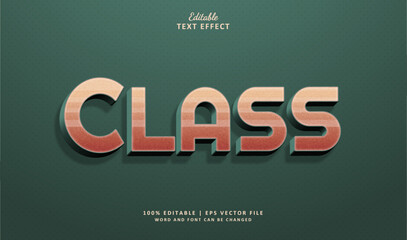 Class Editable Text Effect Style 3D School Vintage