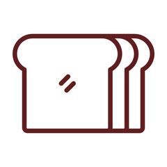 Toast Vector Line Maroon Icon Design