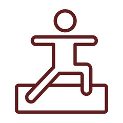 Yoga Vector Line Maroon Icon Design