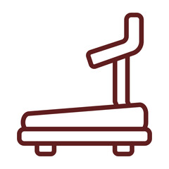 Treadmill Vector Line Maroon Icon Design