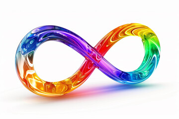 World autism awareness day background. Rainbow colored infinity symbol of autism disorder, adhd, neurodiversity
