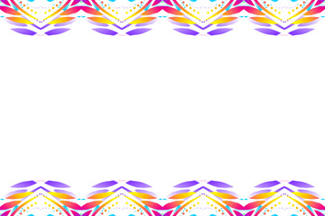 Aesthetic seamless colourful flowers and leaf line art pattern batik of indonesian traditional dayak 