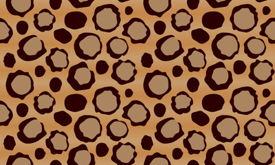 Seamless repeating pattern with leopard skin pattern in vector for fabric, paper, print and web.