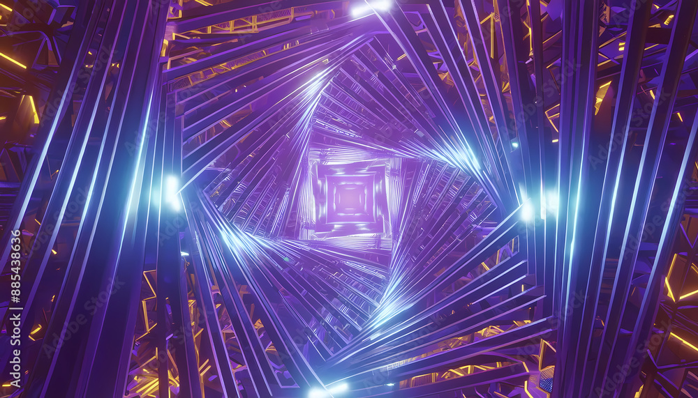 Poster abstract render featuring geometric animation within background design