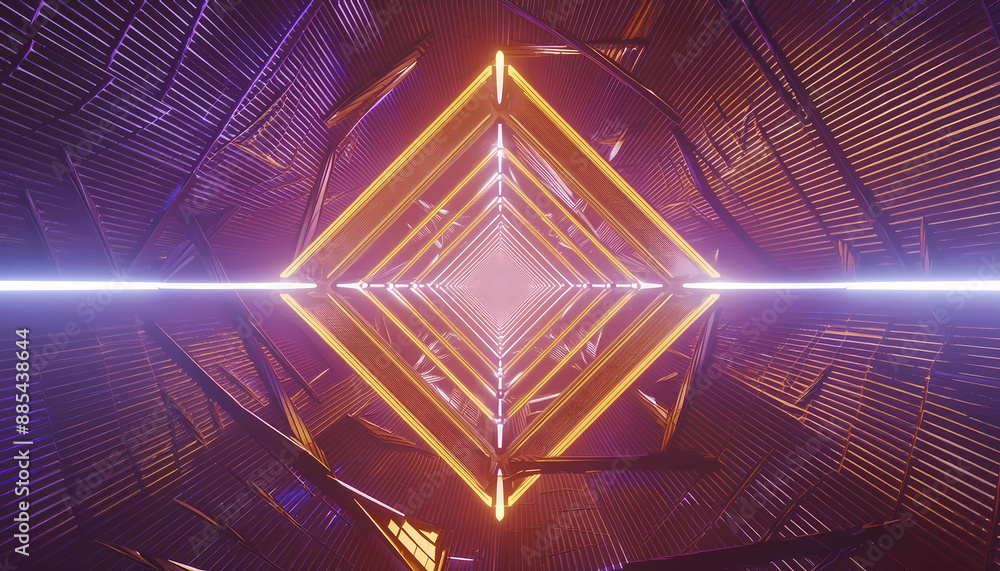 Poster abstract render featuring geometric animation within background design