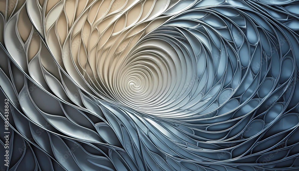 Poster abstract background reeded glass effect circular pattern rendered