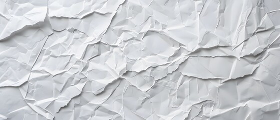 Fototapeta premium White grey crumpled paper texture background