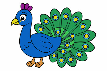 Peacock Vector Art Illustration