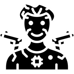 Robot Combat vector icon illustration of Robotics iconset.