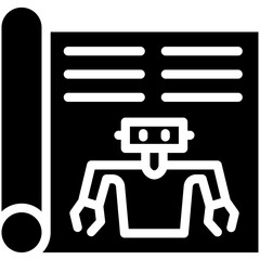 Robot Blueprint vector icon illustration of Robotics iconset.