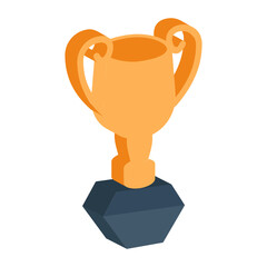 athletic skill Awards Trophy isometric concept, muscular title of honor vector icon design, token of recognition symbol, Expression of gratitude sign, distinctive insignia stock illustration