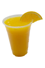 orange juice in a glass with orange slice