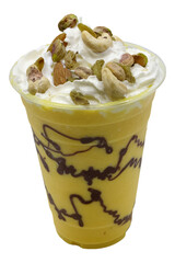 Mango shake with nuts and cream
