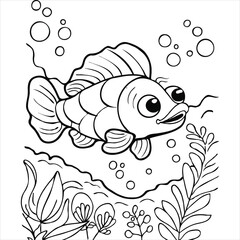 vector animal coloring book illustration
