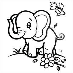 vector animal coloring book illustration