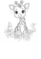 vector animal coloring book illustration