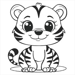 vector animal coloring book illustration