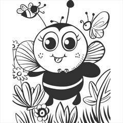 vector animal coloring book illustration