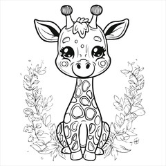 vector animal coloring book illustration