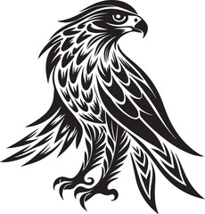 Obraz premium Eagle Black and White Vector art White Background Free Download