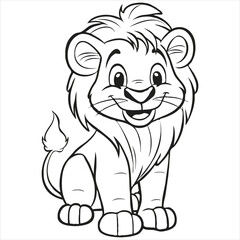 vector animal coloring book illustration